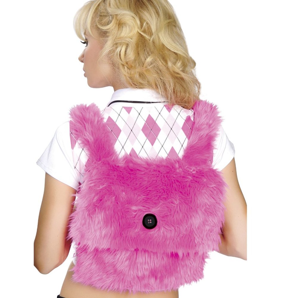 Furry Mini Backpack Hot Pink